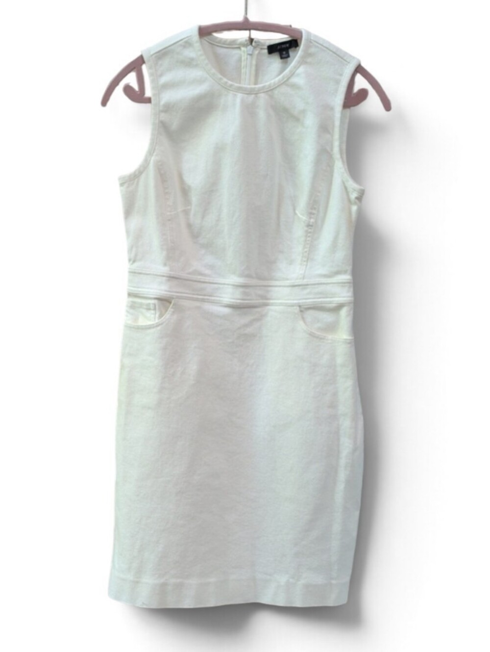J. Crew, White Sleeveless Sheath Dress. Size 6